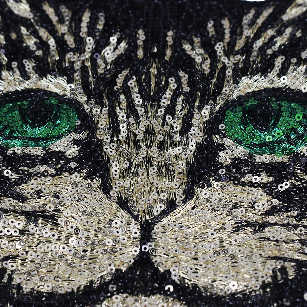 10pieces Beaded Sequin Cat Fabric Patches Sew on Strass Applique Badges Embossed Clothes Decorated Craft Sewing Supplies TH726 | Дом и сад