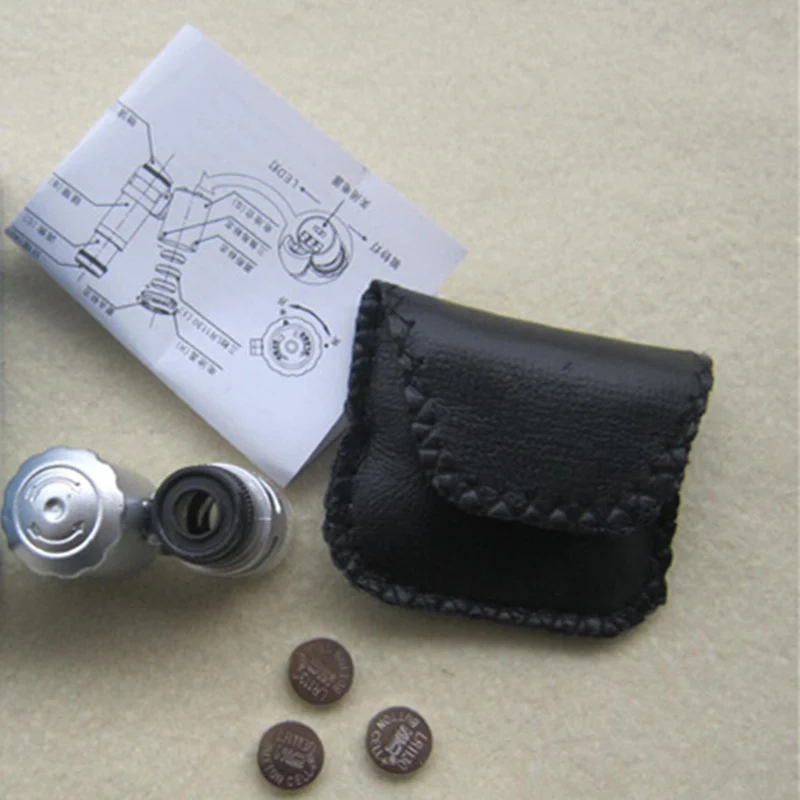 Новейший карманный мини-микроскоп 60X с увеличительным стеклом светодиодный