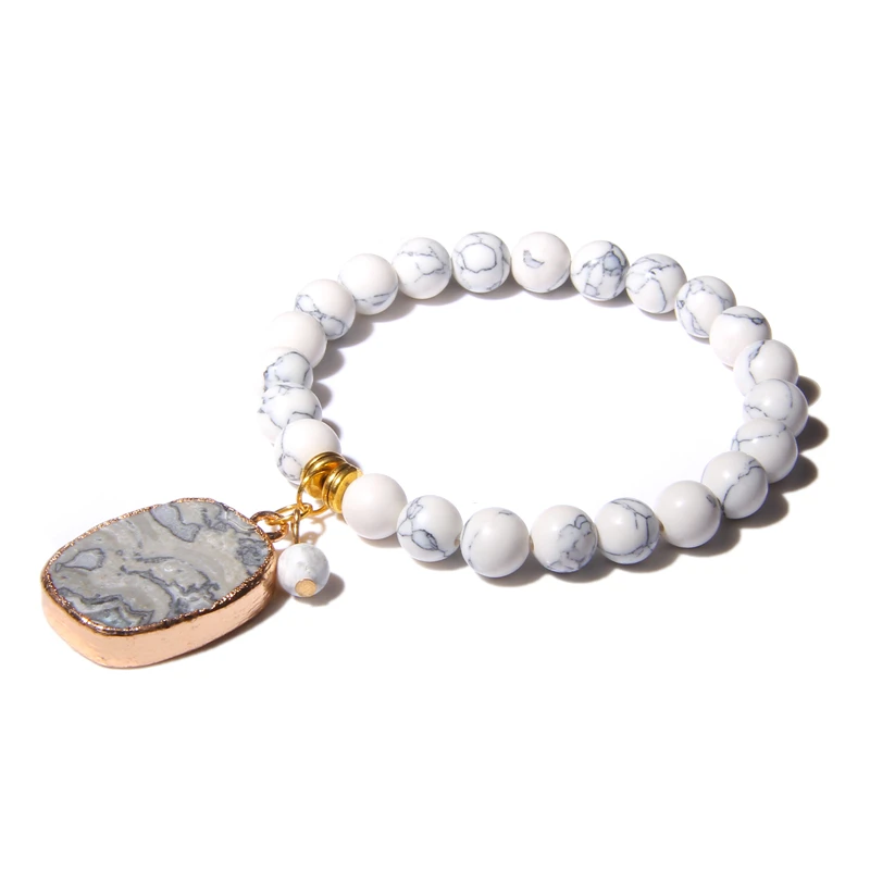 Браслет с друзой Натуральный камень Браслеты женский 8 мм браслет из бисера