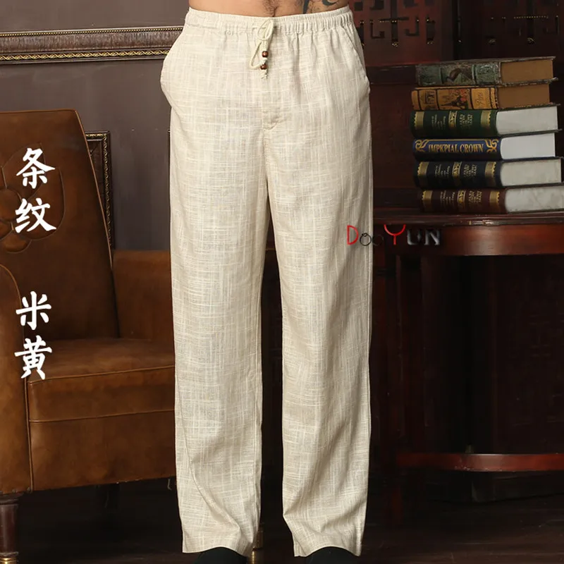 

New Arrival Chinese Men's Kung Fu Trousers Cotton Linen Kung Fu Pant Tai Chi Pants Wu Shu Pants Size M L XL XXL XXXL W32
