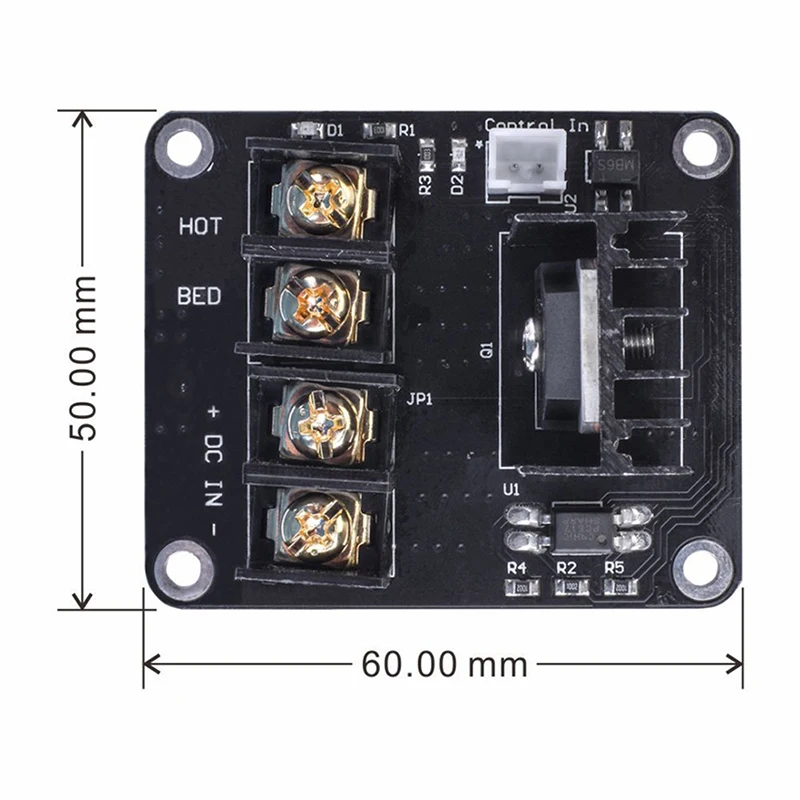 

3D Printer Heated Bed Power Module 60*50mm High Current 25A MOSFET Upgrade RAMPS