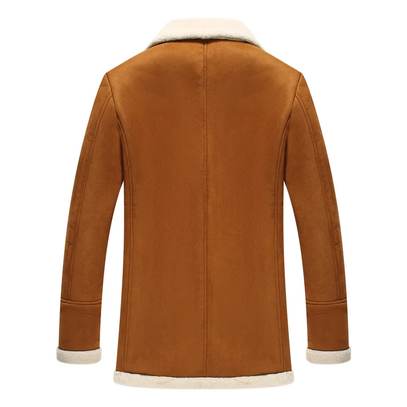 Мужское повседневное пальто из искусственной кожи с длинным рукавом сезон осень