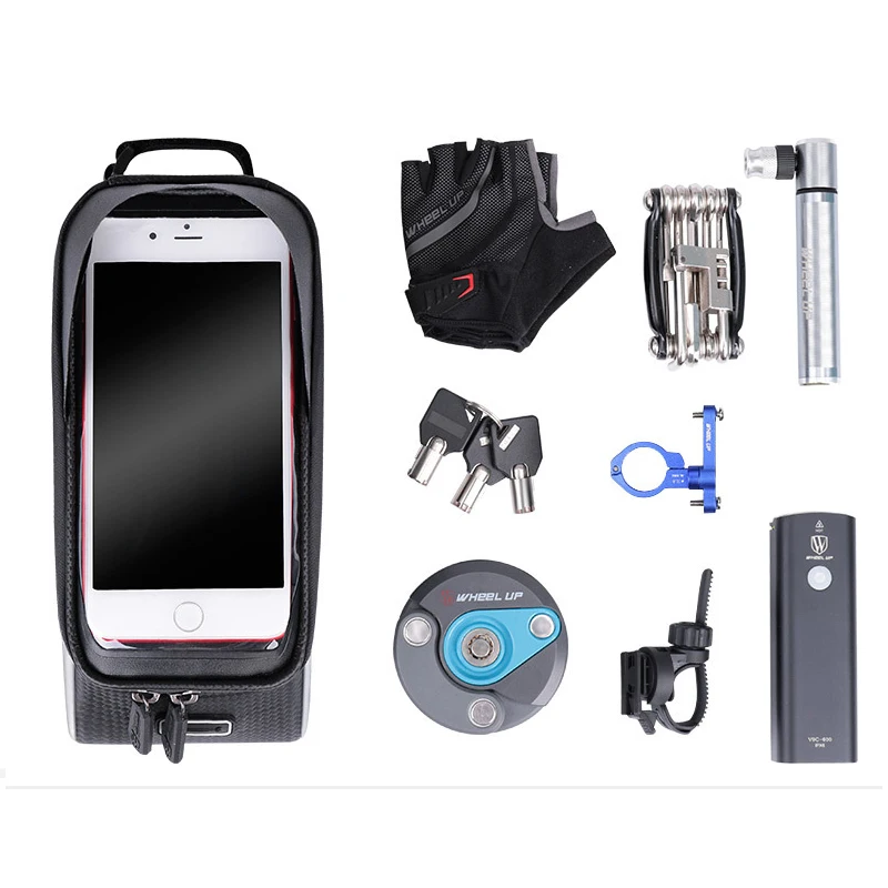 Wheel Up Bicycle Front Bag MTB Touch Screen Bags Road Bike Top Tube Frame Storage for 6.0 inch Mobile Phone|Сумки и корзины для