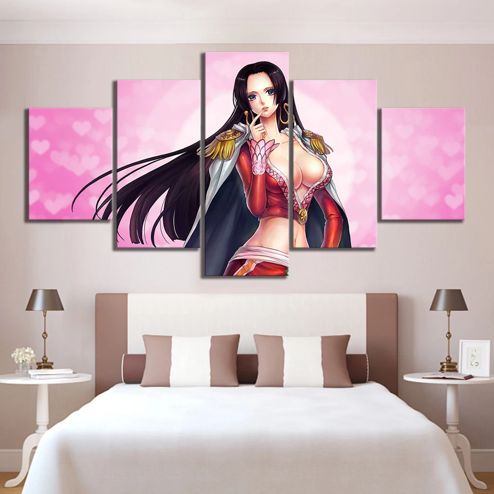 

Picture Home Decoration One Piece 5 Pieces Japan Anime Canvas Modern Painting Wall Art Prints Poster Modular Frame Living Room