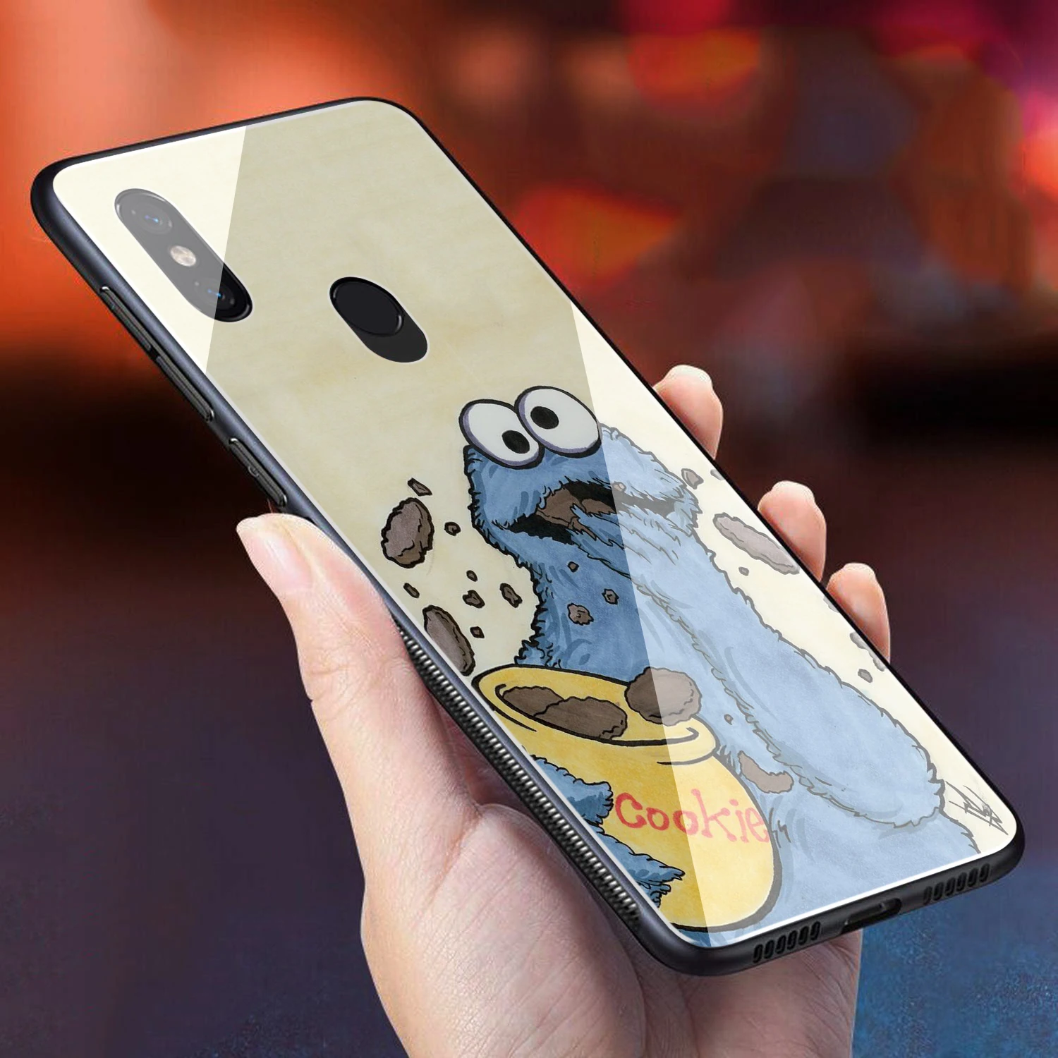 Чехол Lavaza Elmo с изображением печенья монстра из закаленного стекла для Redmi Note 4X 5 6 6A