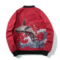 spring mens new whale embroidery casual stand collar jackets men fashion high street large size slim thin section mens jacket