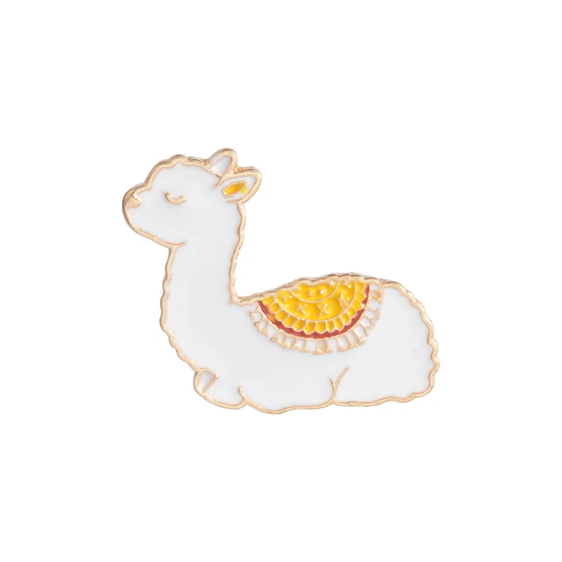 

Cute Baby Llama Metal Lovely Animal Enamel Pins Alpaca Pin Badge Brooches Clothing Jewelry Accessories
