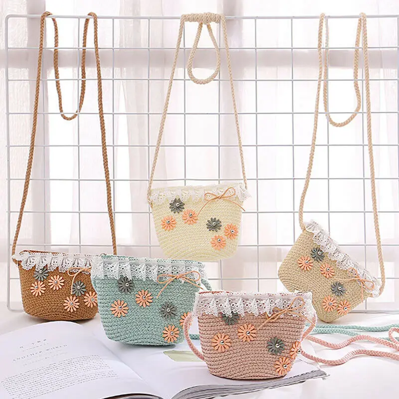 Новинка 2019 стильная модная винтажная соломенная сумка на плечо для маленьких