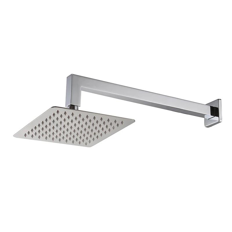 shower head with arm 10 и 12 дюймов Нержавеющая сталь дождь Насадки для душа тонкий Ванная Комната Дождь Душ - Цвет: shower head with arm