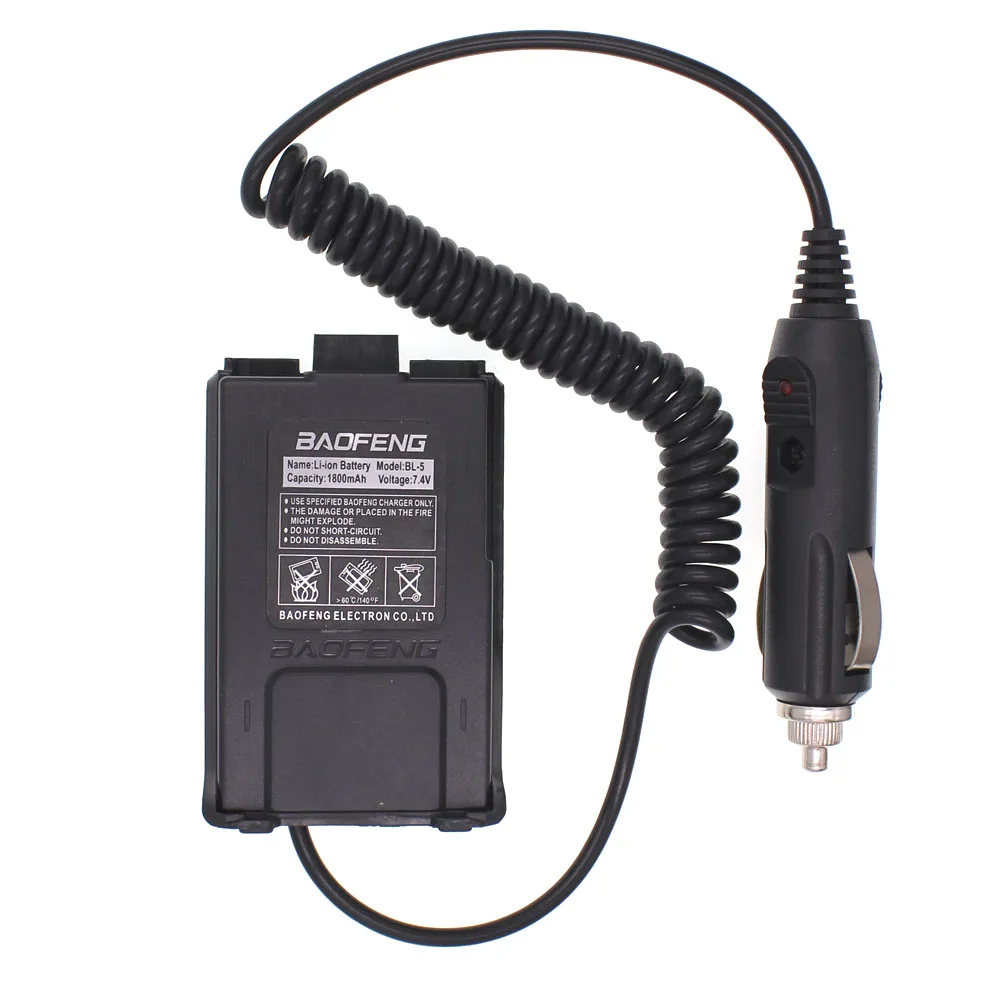 12 В Автомобильное зарядное устройство адаптер для батареи Eliminator Baofeng Walkie Talkie UV5R UV