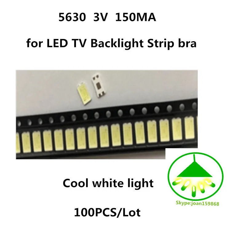 100 шт./лот 5630 3 в SMD светодиодные лампы для SAMSUNG холодный белый ЖК Подсветка ТВ