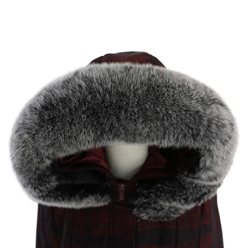 Новый Зимний натуральный Лисий меховой воротник теплые шарфы для женщин Пальто