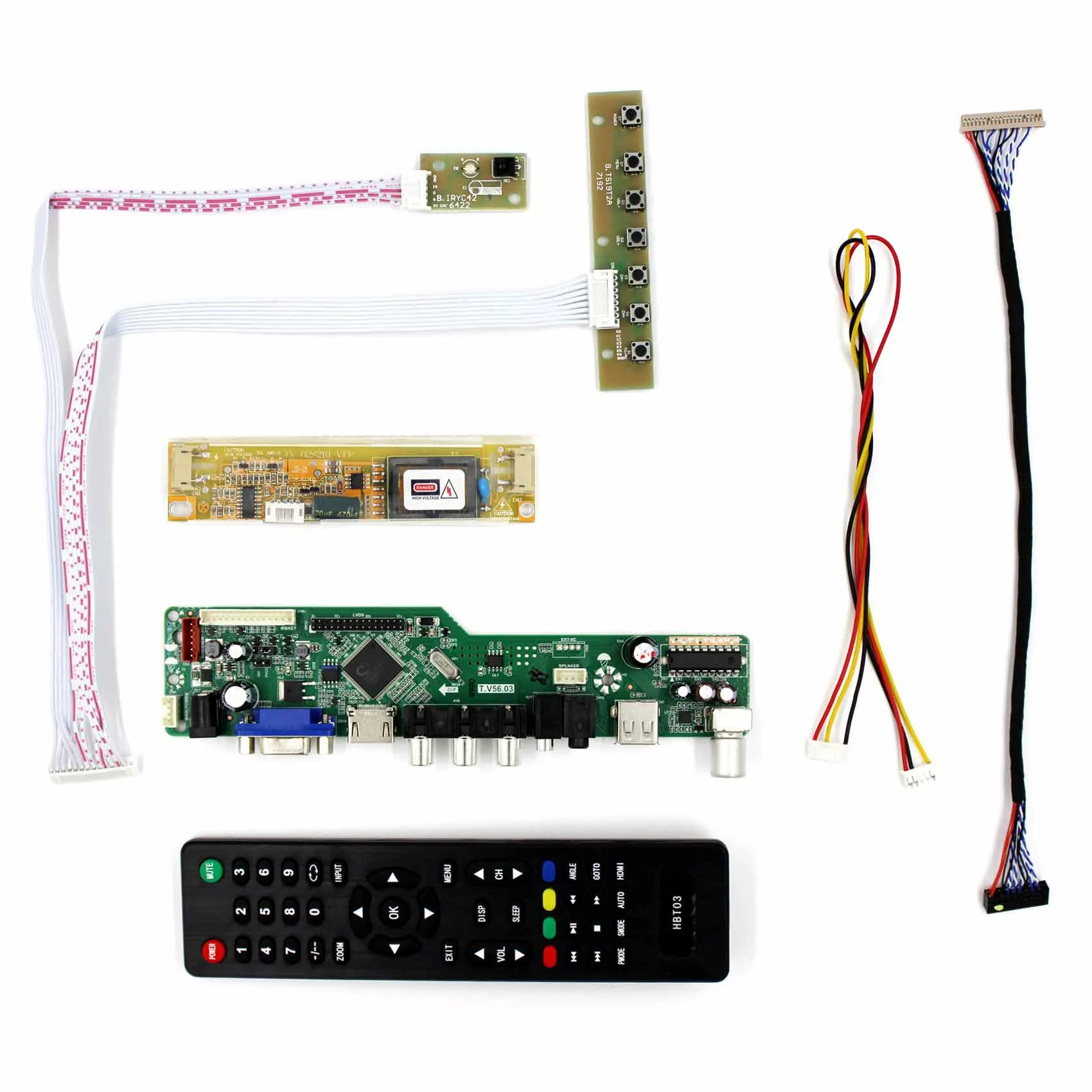 ТВ + H DMI VGA AV USB аудио ЖК дисплей контроллер материнскую плату T.V56.03 работа в течение