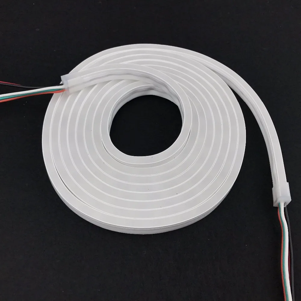 Боковое излучение/3 м DC5V WS2812B-mini(3535) адресно-led неоновый, гнущийся пиксель света, RGB полный цвет; 60 светодиодов/м; IP65; Размер: 6 мм* 12 мм