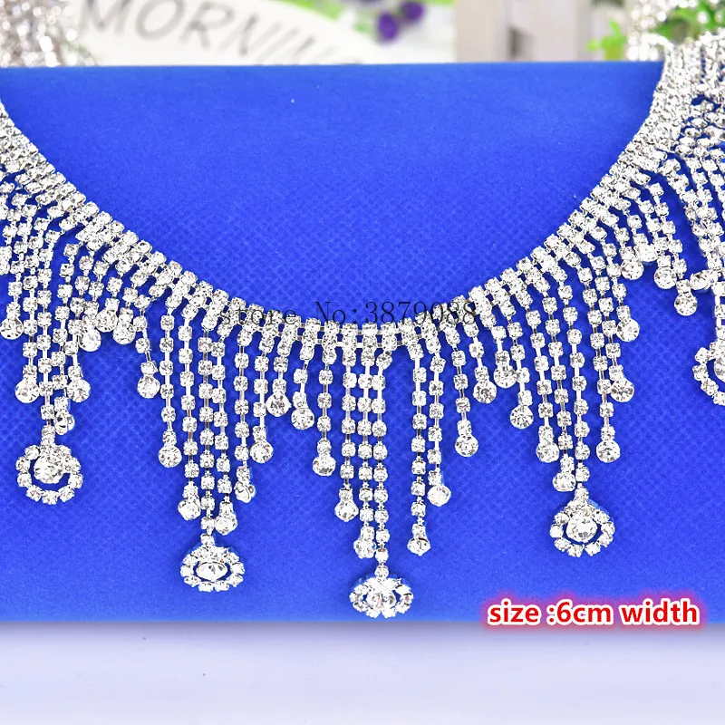 Bling 1 м/лот Стразы для танцев с украшениями в виде серебристых кристаллов цепи