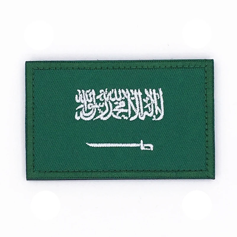 Вышитая нашивка с национальным флагом саудовской аравии вышитые нашивки военная