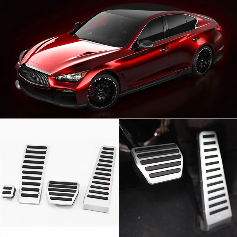 Алюминиевый нескользящий топливный чехол для педали газа тормоза Infiniti Q50 AT 2013 2016 4