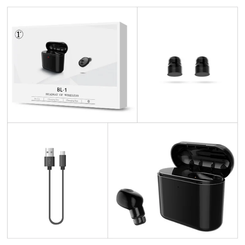 Mini Wireless Bluetooth Earphone 700mAh Portable Charging Storage Box Invisible Earplug Unilateral Earpiece Headset | Электроника