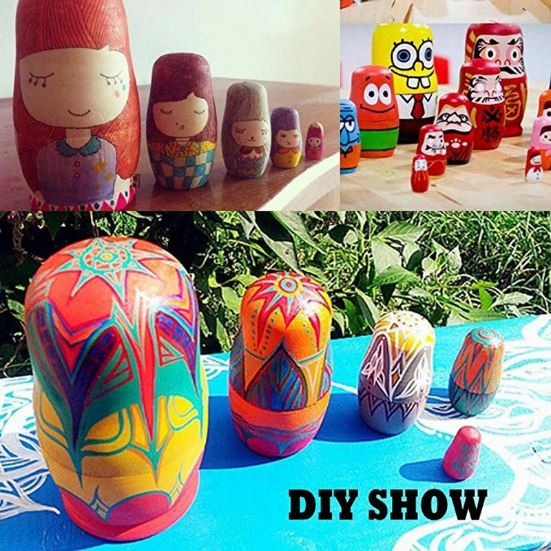 5 шт./компл. деревянные игрушки неокрашенные DIY пустые русские Матрешки куклы