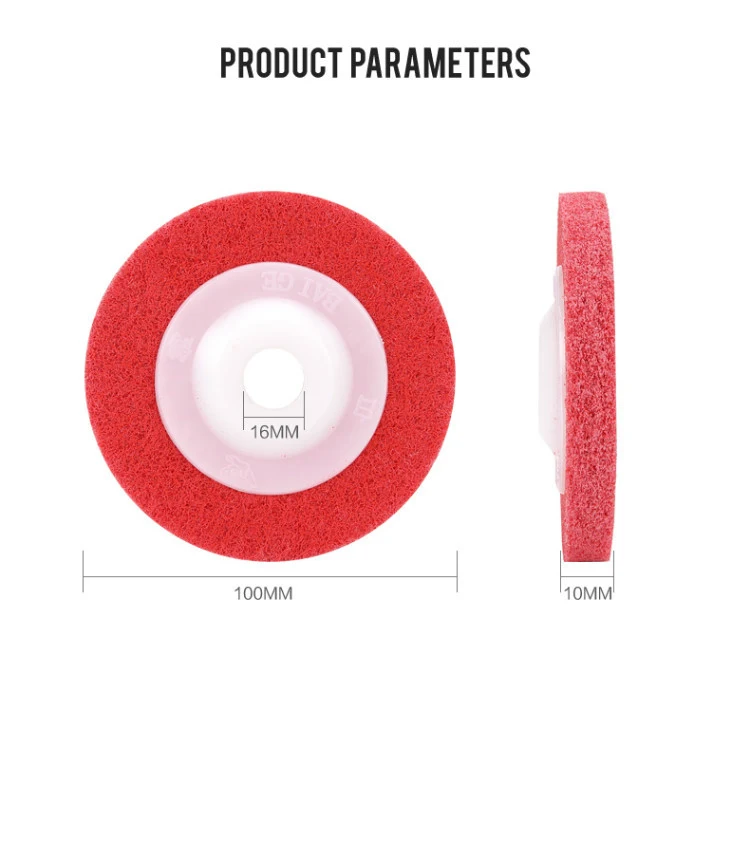 100*16 Nylon Fiber Wheel Stainless Steel Angular Polishing Grinding Disc with Cover | Инструменты