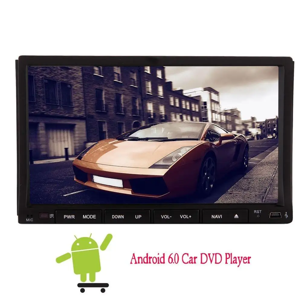 Android6.0 7 дюймов gps Navi Автомобильный dvd плеер в головном блоке 2din автомобильный