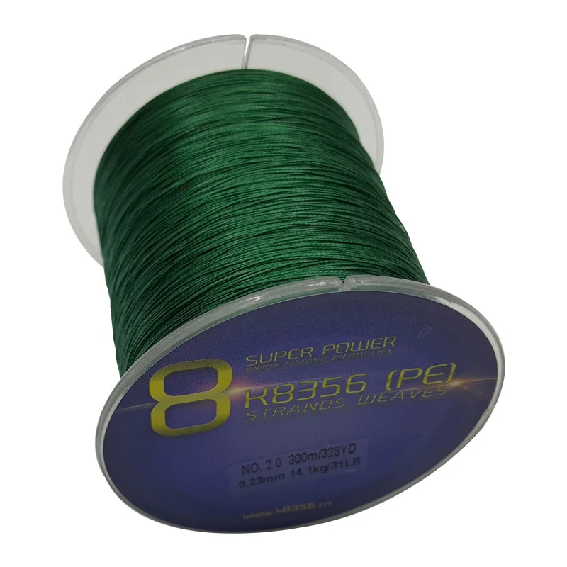 Dark Green K8356 8 стойки PE плетеные лески 300 м PE многослойная Леска провода 22-78LB 328 ярдов Плавная материнская леска - Цвет: Dark Green