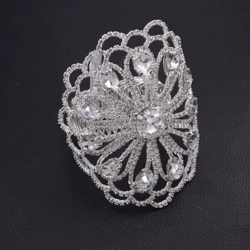 Crystal with silver Свадебные повязки со стразами прозрачные стеклянные стразы для женщин вечерние растягивающиеся браслеты манжета фестиваль Armlet Хэллоуин аксессуар - Цвет: Crystal with silver