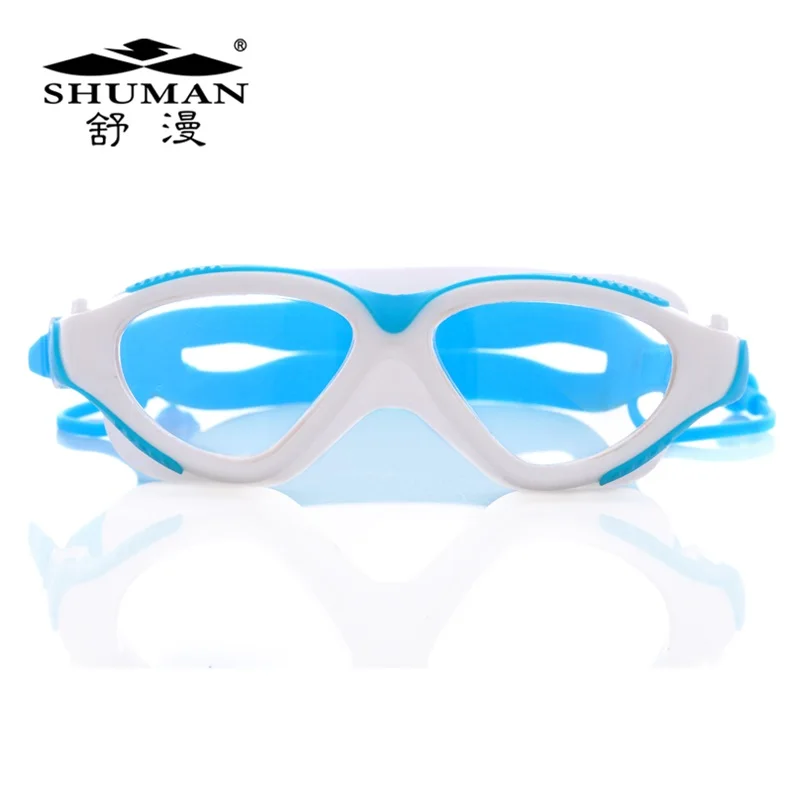 Light blue Новые профессиональные противотуманные очки для взрослых, очки для плавания, чистый поликарбонат, очки для плавания, очки для дайвинга, серфинга, очки для плавания - Цвет: Light blue
