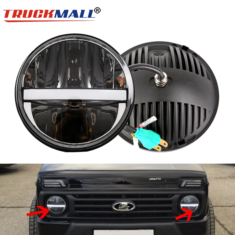 

7 inch Projector Led Headlight For Off Road 4x4 suzuki samurai Bandit 600 H4 Headlamp with DRL Low High Beam for Jeep Wrangler