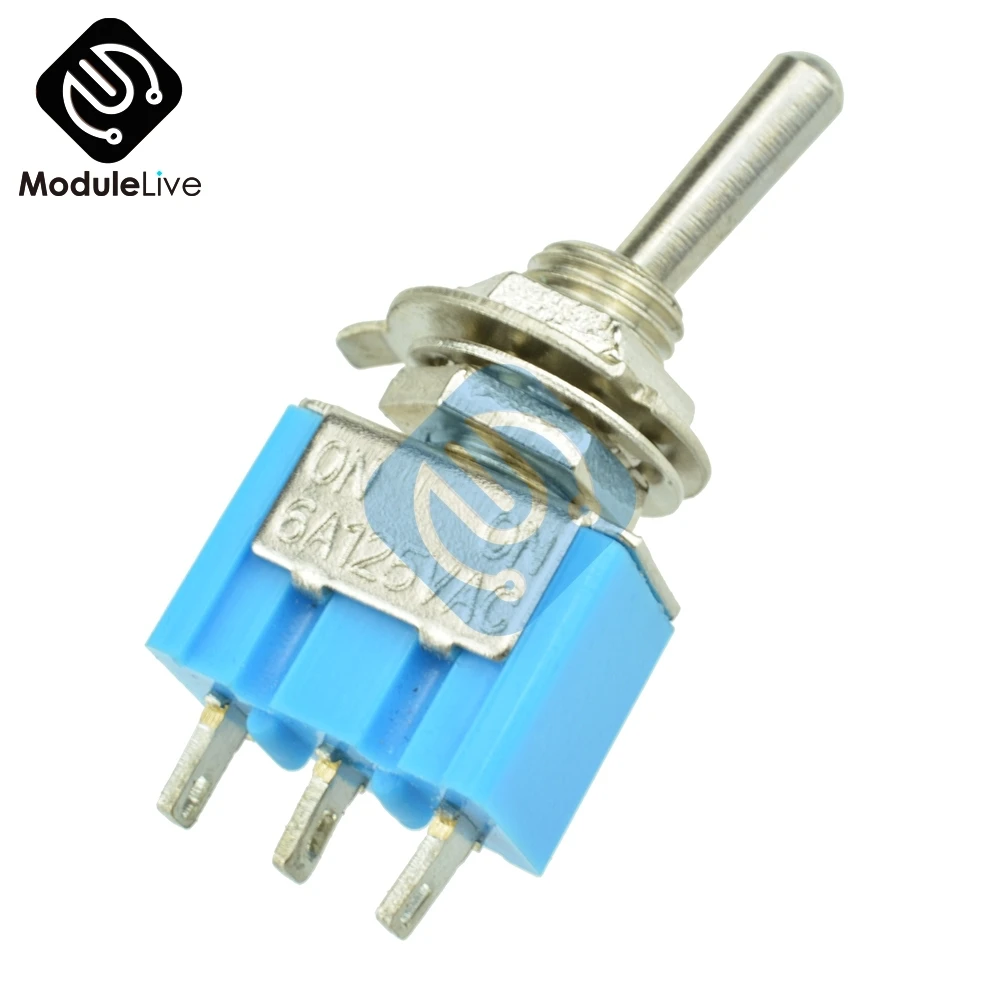 10 шт. DIY 3 Pin P Mini 6A SPDT 3A 250V AC 125V MTS 102 2 Позиции вкл н переключатель модуль выключателя c