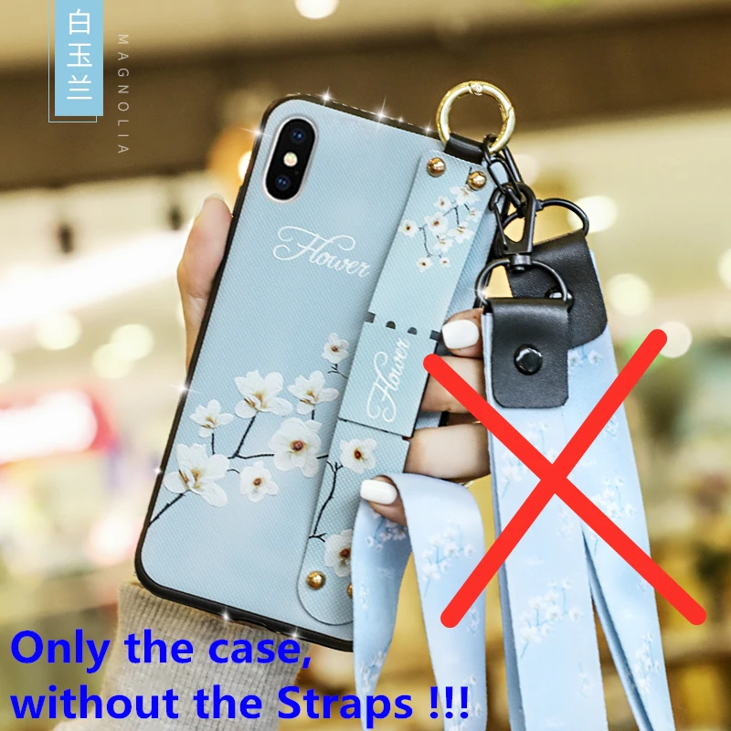 Blue No Straps Ремешок на запястье мягкий TPU чехол для huawei P20 Lite P30 Pro P10 P8 P Smart плюс Коврики 8 9 10 20 X Nova 3 3i 3E 4 4E чехлы с цветами - Цвет: Blue No Straps