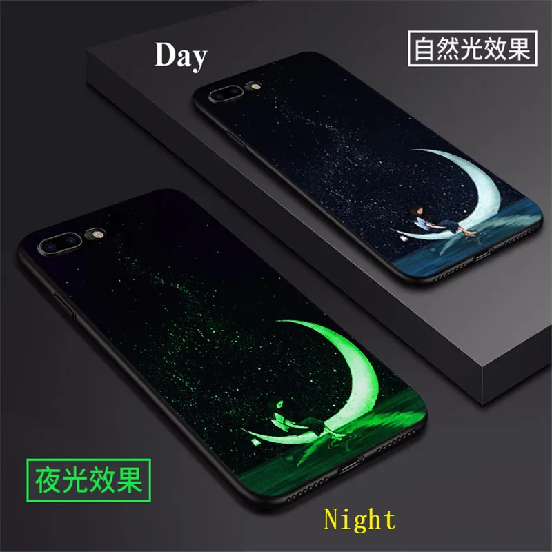 014 (Get One Pieces) Светящийся чехол для iPhone 6, 6 S, 7, 8 Plus, X светильник в темноте, чехол для телефона, задняя крышка для 8 Plus, 7 plus, светящаяся оболочка, Coque Fundas - Color: 014 (Get One Pieces)