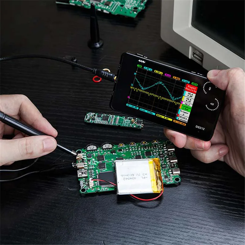 DS202 Мини цифровой осциллограф 2 канала Осциллограф USB Интерфейс пропускная способность 1 МГц Частота дискретизации 10MSa/s