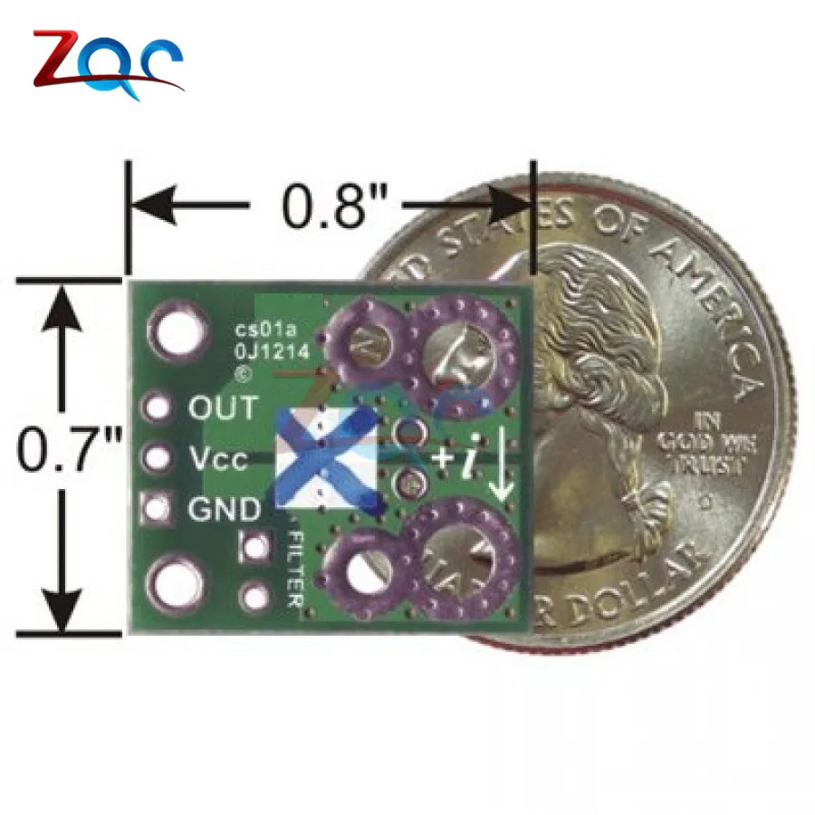 Датчик тока ACS714 5A 20A 30A 5V разделочная плата изолирующий фильтр конденсатор эффект