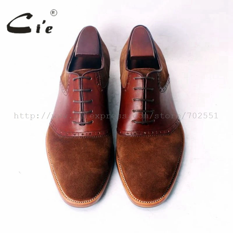 Коричневая замша cie с круглым носком смешанные цвета коричневая телячья кожа 100%