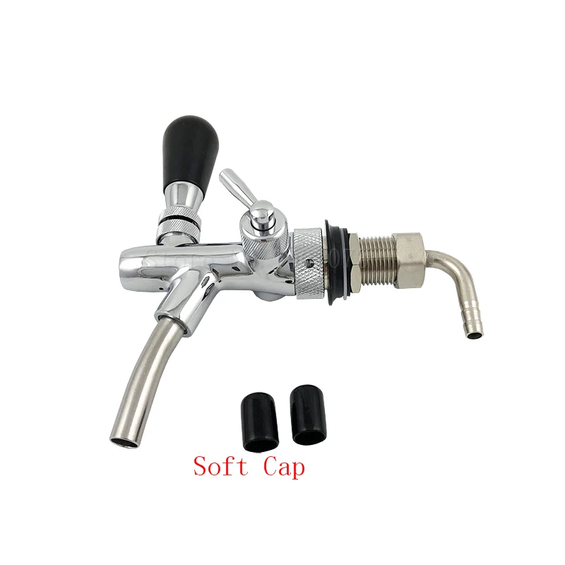Sliver Short Tap Регулируемый G5/8 Kegerator черновой хвостовик пивной кран с регулятором потока хромированный домашний бар для варки пива и вина инструмент для изготовления - Цвет: Sliver Short Tap