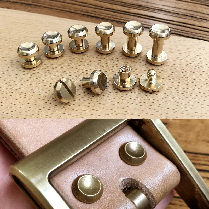 

Free Shipping 10 Pcs Concave Wallet Bag Chicago Screw Brass Belt Rivet DIY Handmade Fastener Garmnet Hardware Leather Craft Part