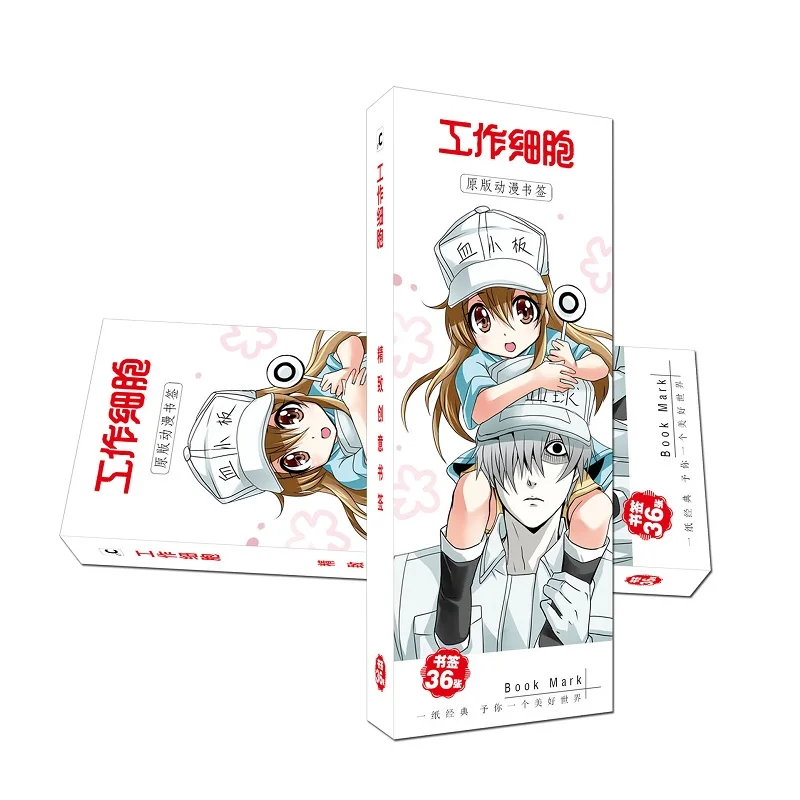 

36 Pcs/Set Anime Hataraku Saibou Cells At Work Paper Bookmark Book Holder Message Card Gift Stationery