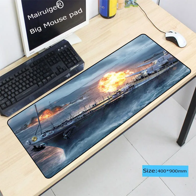 

Mairuige 900*400*4MM World of Warships Gaming Large Stitched Edge Mouse Pad PC Computer Notebook Mousepad Speed Rubber Mice Mat