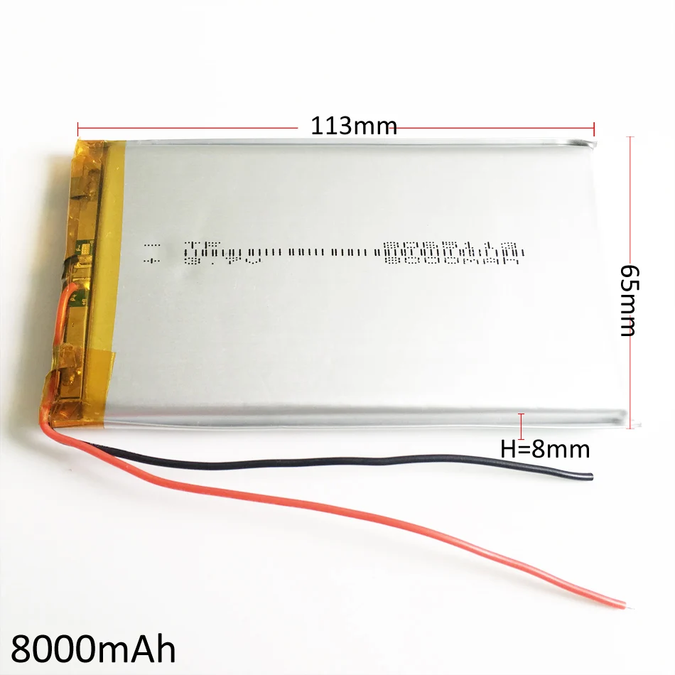3,7 V 8000mah 8065113 литий-полимерная аккумуляторная батарея для gps psp DVD PAD Электронная книга планшетный ПК Внешний аккумулятор видео игра