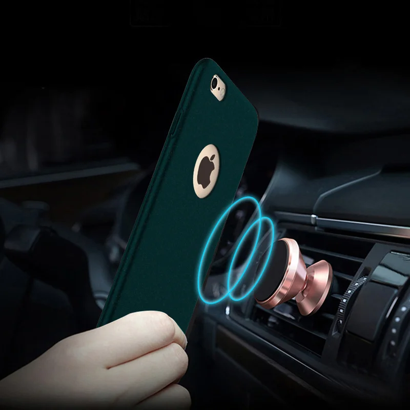 Magnetic Car Holder Case for iPhone 7 6 6S Ultra Slim Soft Silicon TPU Coque Built-in Metal Plate |