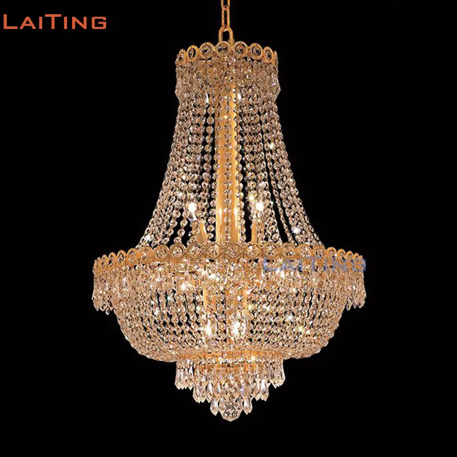 Laiting Lighting Dia 60 см классические золотые винтажные Ретро Роскошные хрустальные