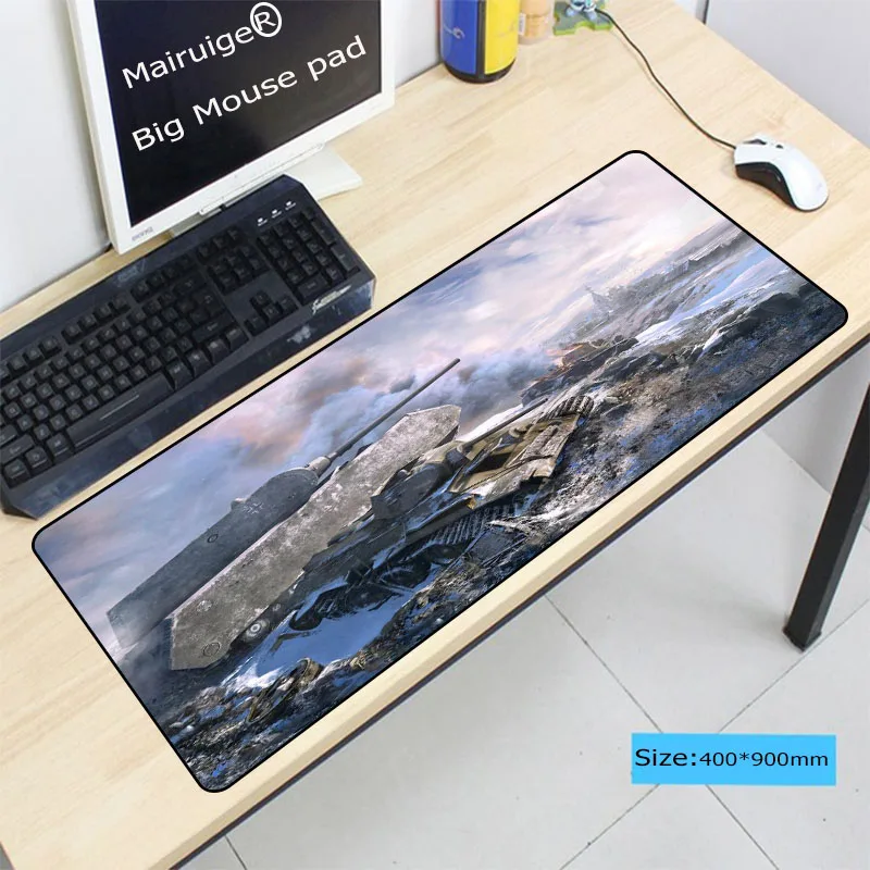 Большой черный игровой коврик Mairuig 900*400*3 мм для мыши L XL XXL с застежкой на края cs go