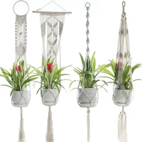 macrame plant hangers handmade indoor outdoor hanging planter basket cotton rope with beads no tassels basket cotton rope