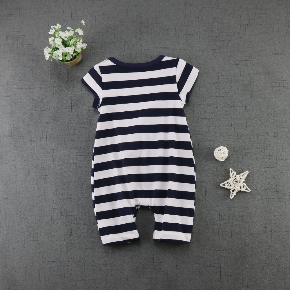 2017 летняя одежда для новорожденных девочек из 100% хлопка темно-синие комбинезоны