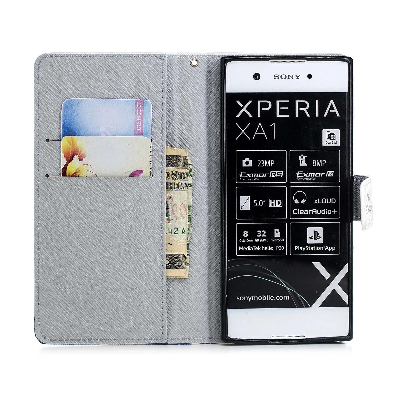 Кожаный чехол для телефона бумажник Sony L1 L2 Xperia XA1 XA2 XZ1 XZ2 XZ3 Compact XA3 Ultra XZ Premium