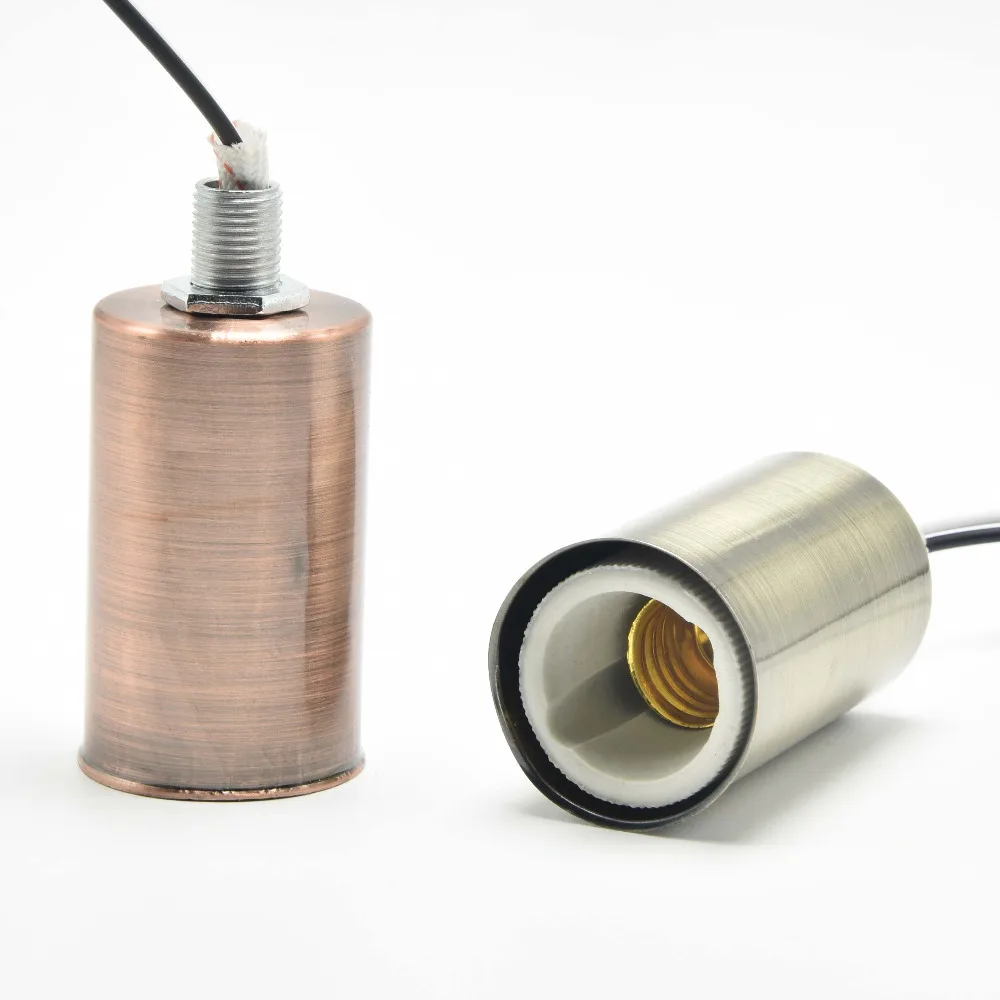 

E14 Light Socket with 25cm Wire Ceramic Core E14 Screw Bulb Bases Chandelier Ceiling Lamp Holder High Temperature Resistance 6PC