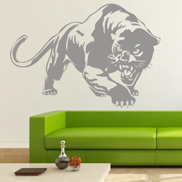 Съемный один большой Леопардовый Настенный декор высокое качество изогнутая