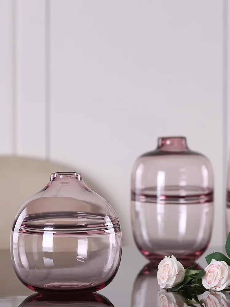 Современная простая прозрачная стеклянная ваза для гостиной маленькая свежая