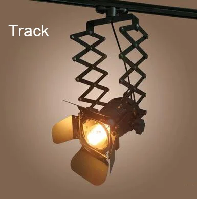 Track Model Индустриальный Лофт пятно света Светодиодный потолочный светильник в стиле ретро прожектор E27 трек свет Коммерческая винтажные свет крепление для светильника для лампы дневного света - Испускаемый цвет: Track Model